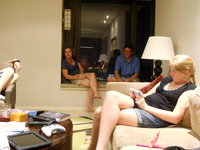 The last night we were with the Andrews in the apartment.