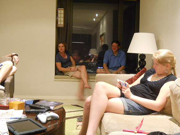 The last night we were with the Andrews in the apartment.