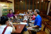 Tea tasting room.   Nelson liked the lichi tea the best.  It is made from Asian lichi fruit tree.