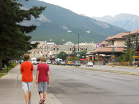 Walking on Banff Avenue.