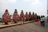 These iron trees are covered with "love padlocks."