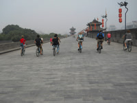 Biking on top of the Xi'an City Wall.