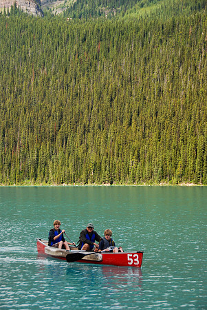 Rowing on Lake Louise!