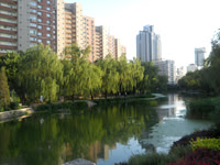 This is the river that Jim walks along on his way to work.
