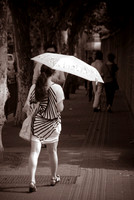 Umbrellas are used to shade the sun.