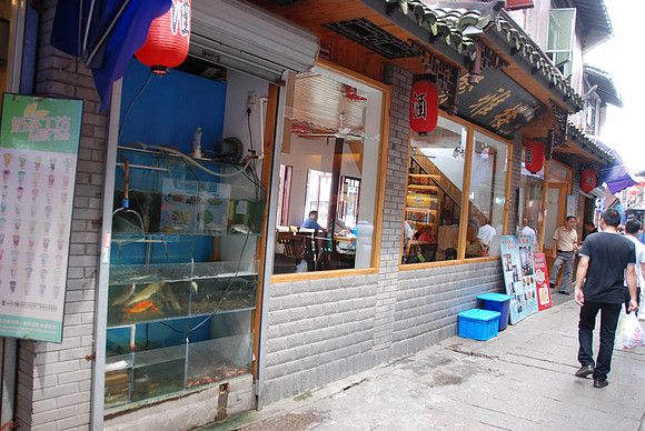 This was a "nice" restaurant and displayed the tanks of live fish/eels/turtles the guest select.