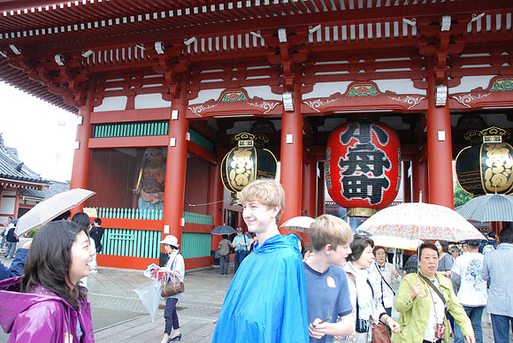 A group of Japanese girls walked by Trent, turned and laughed loudly at his poncho.  We think that was what amused them!