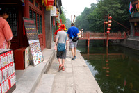 The walkway was pretty narrow!  You would not want to fall into the dirty water!