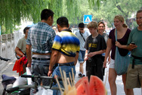I think they saw ice cream or popsicles being sold here, thus the excited look on their faces.