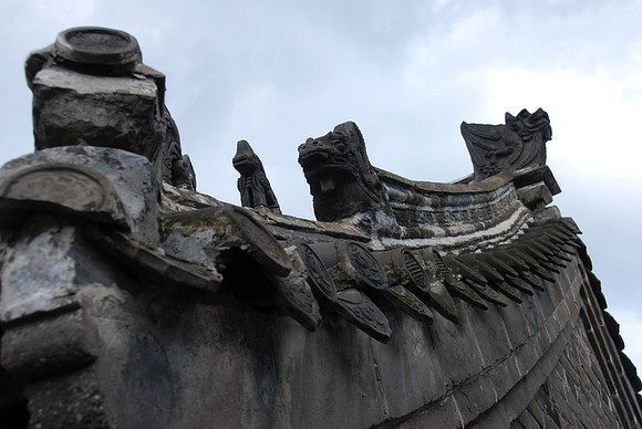 Detail of the guard tower roof line.