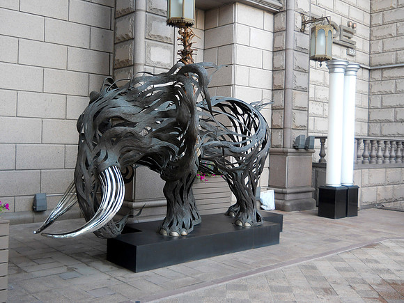Sculpture at our hotel entrance.