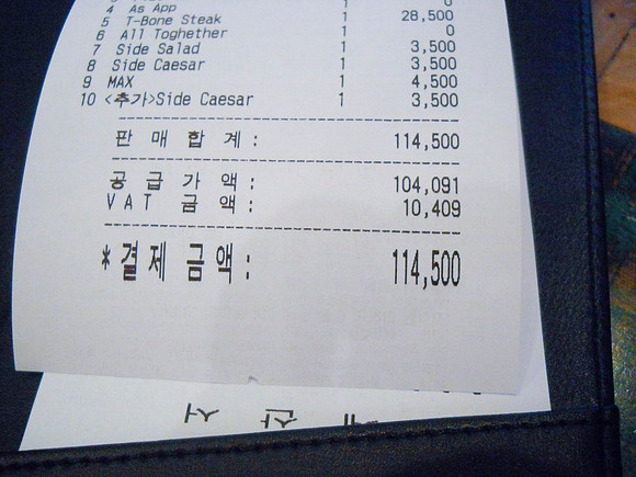 Wow... that was an expensive dinner!