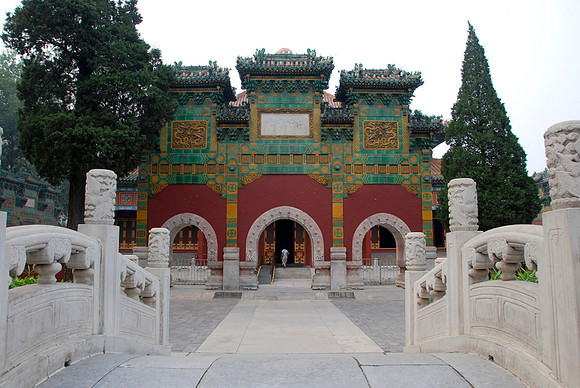 Person in the archway gives scope the the massive size of the architecture.